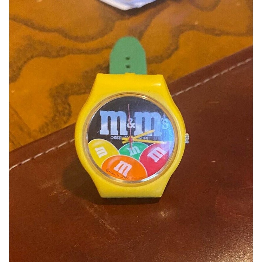 Mars, Inc 35mm M&M Watch, Yellow Poly Case and M&M Design Face, Missing 1/2 of B